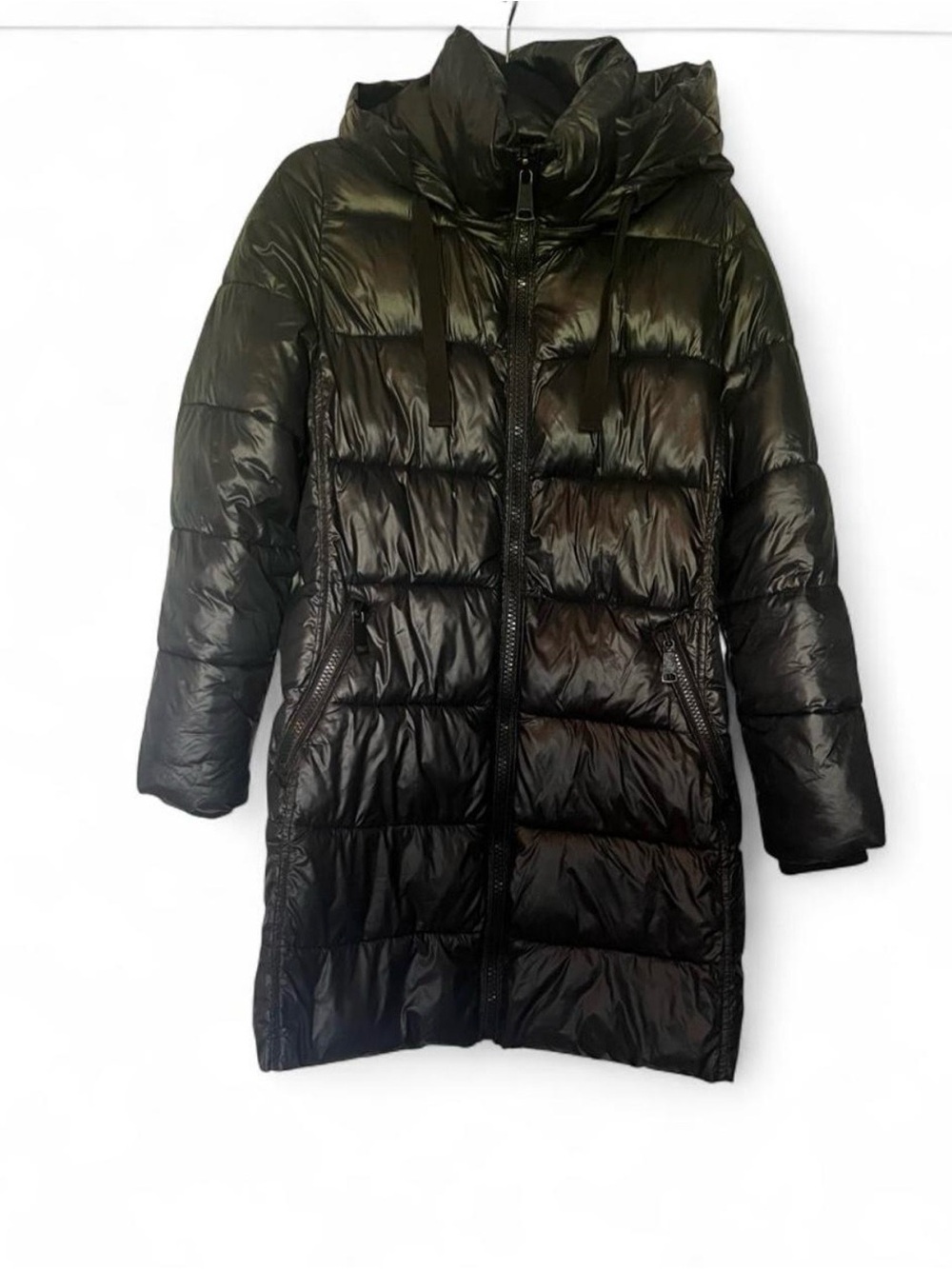 GAP Women’s Black three quarter Puffer Jacket with Detachable Hood